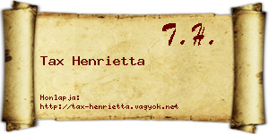 Tax Henrietta névjegykártya