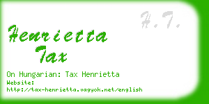 henrietta tax business card
